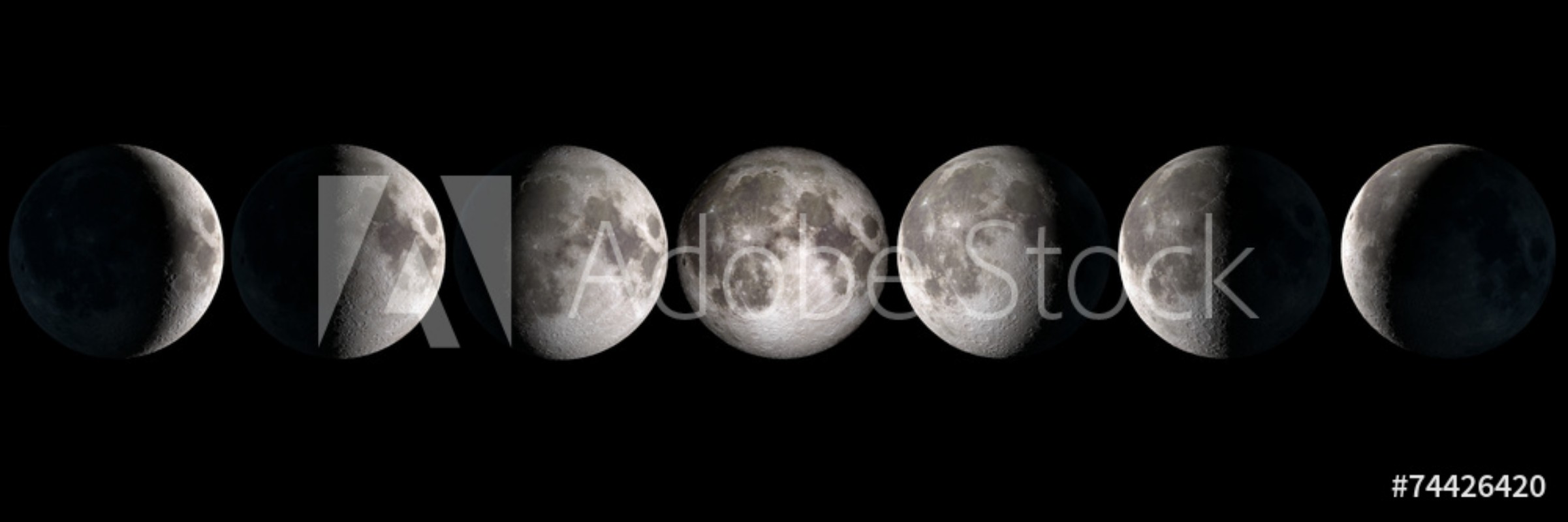 Bild på Moon phases panoramic collage elements of this image are provided by NASA